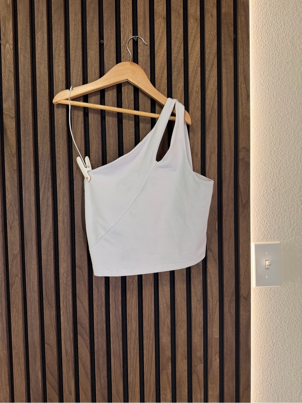 Beyond Yoga Asymmetric One-Shoulder White Crop Top
